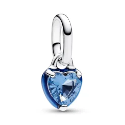 Blaues Chakra Herz Mini Charm Anhänger, Sterlingsilber 793042C02