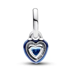 Blaues Chakra Herz Mini Charm Anhänger, Sterlingsilber 793042C02
