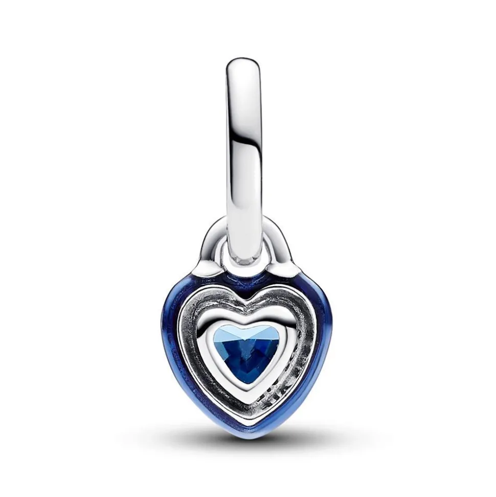 Blaues Chakra Herz Mini Charm Anhänger, Sterlingsilber 793042C02