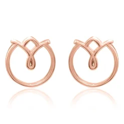 Blüten Ohrstecker für Damen aus 925er Silber, rosé LSE0036-R