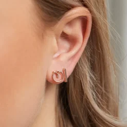 Blüten Ohrstecker für Damen aus 925er Silber, rosé LSE0036-R
