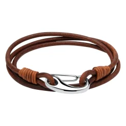 Braunes Lederarmband mit Karabinerverschluss LB0510