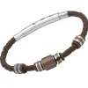Braunes Lederarmband mit Edelstahlelementen LB0287
