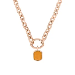 Chunky Damenkette aus Edelstahl, rosé, gravierbar 2037969