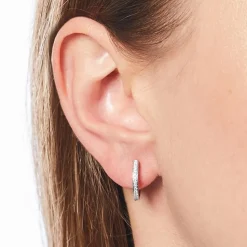 Creolen aus 585er Weißgold mit Diamanten BDE0010-14KW