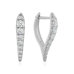 Creolen aus Weißgold oder Platin mit Diamanten, Lab BDE0086LG-WSL