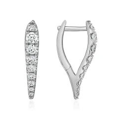 Creolen aus Weißgold oder Platin mit Diamanten, Lab BDE0086LG-WSL