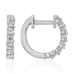 Creolen aus Weißgold oder Platin mit Diamanten, Lab BDE0083LG-WSL