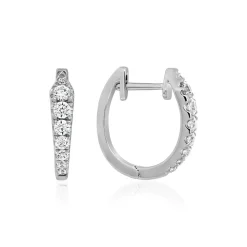 Creolen aus Weißgold oder Platin mit Brillanten, Lab BDE0046LG-WSL