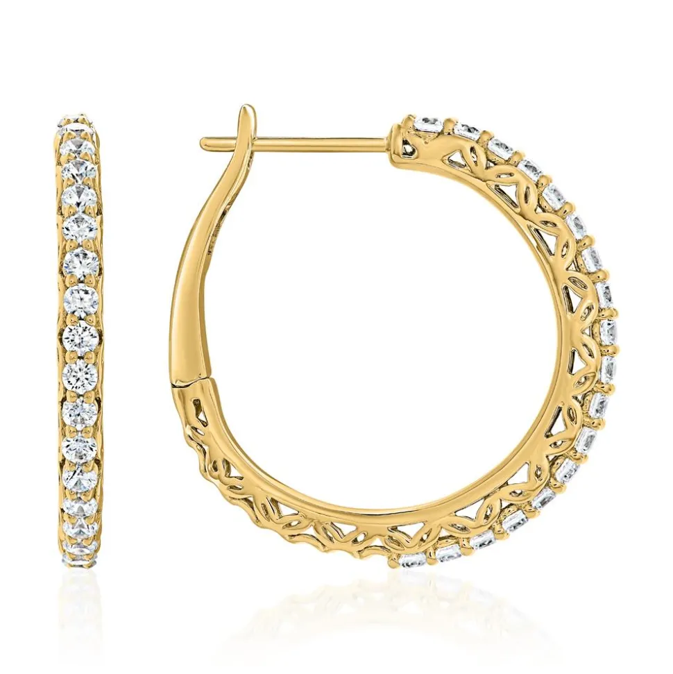 Creolen für Damen aus Gelbgold mit Brillanten, Lab BDE0040LG-GSL