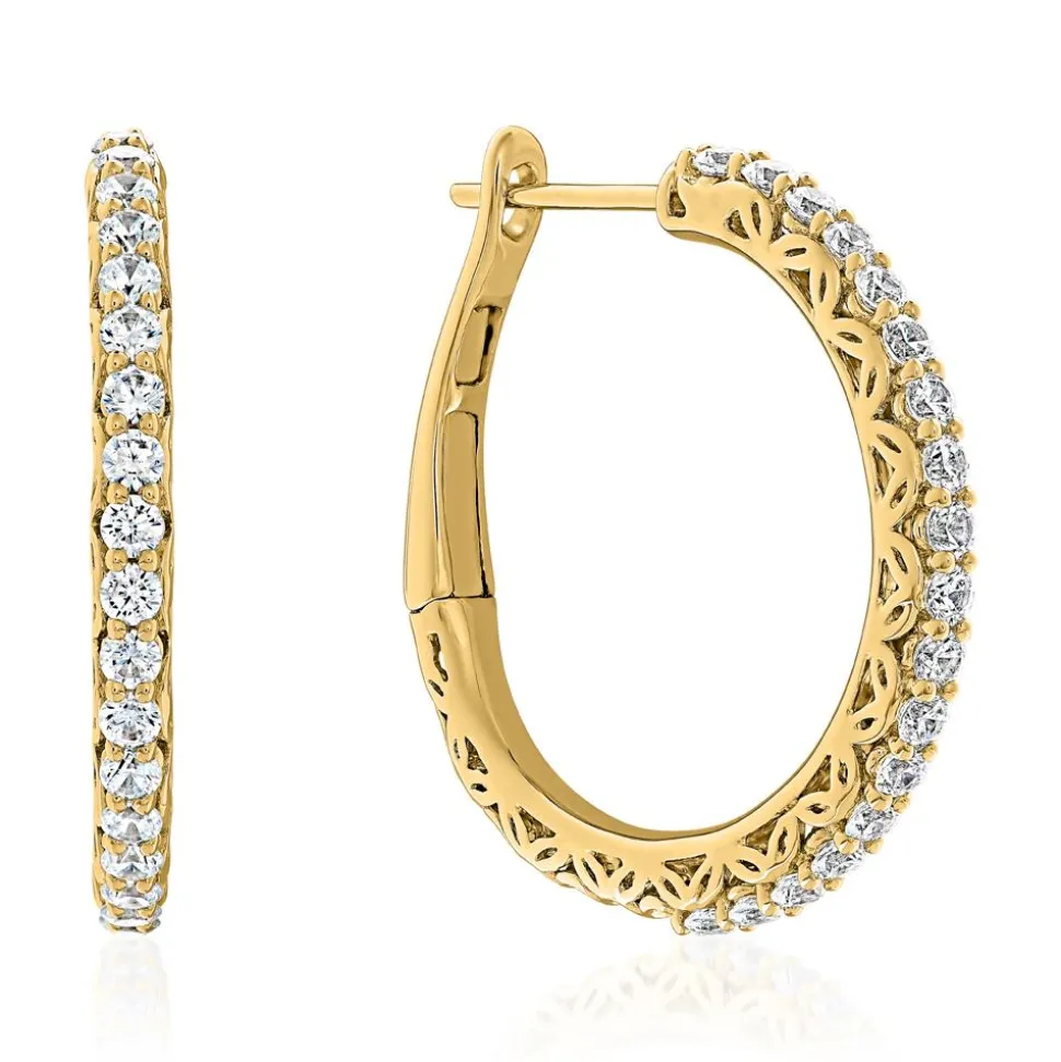 Creolen für Damen aus Gelbgold mit Brillanten, Lab BDE0040LG-GSL