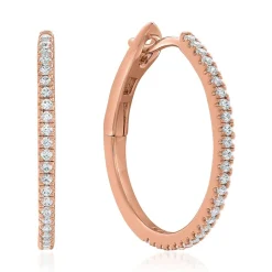 Creolen für Damen aus Roségold mit Brillanten, Lab BDE0085LG-RSL