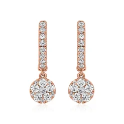 Creolen für Damen aus Roségold mit Lab Diamanten BDE0038LG-RSL