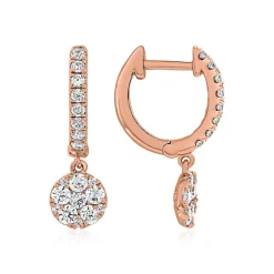 Creolen für Damen aus Roségold mit Lab Diamanten BDE0038LG-RSL