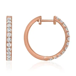 Creolen für Damen aus Roségold mit Lab Diamanten BDE0057LG-RSL
