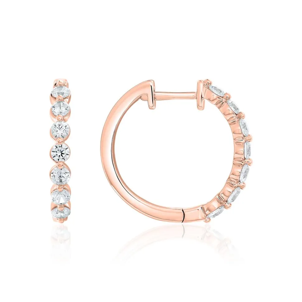 Creolen für Damen aus Roségold mit Brillanten BDE0050-RSL