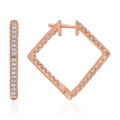 Creolen für Damen aus Roségold mit Lab Grown Brillanten BDE0058LG-RSL