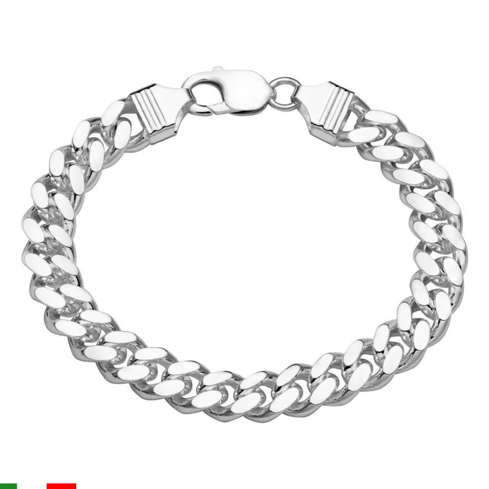 Cuban Panzerarmband aus 925er Silber, 10 mm, OVA PA0100-OVA