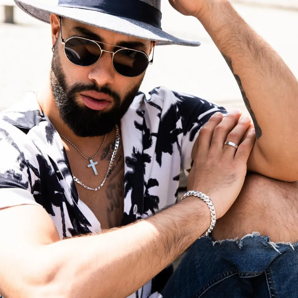 Cuban Panzerarmband aus 925er Silber, 10 mm, OVA PA0100-OVA