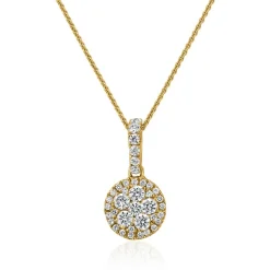 Damen Anhänger Halo mit Diamanten aus Gelbgold BDP0047-GSL