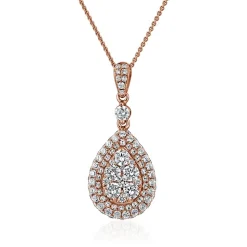 Damen Anhänger Tropfen aus Roségold mit Diamanten BDP0049-RSL