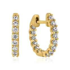 Damen Creolen aus Gelbgold mit Brillanten, Lab BDE0061LG-GSL