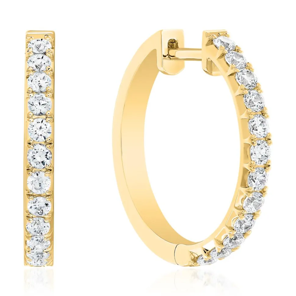 Damen Creolen aus Gelbgold mit Brillanten BDE0057-GSL