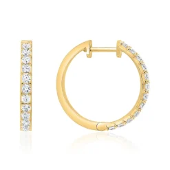 Damen Creolen aus Gelbgold mit Brillanten BDE0057-GSL