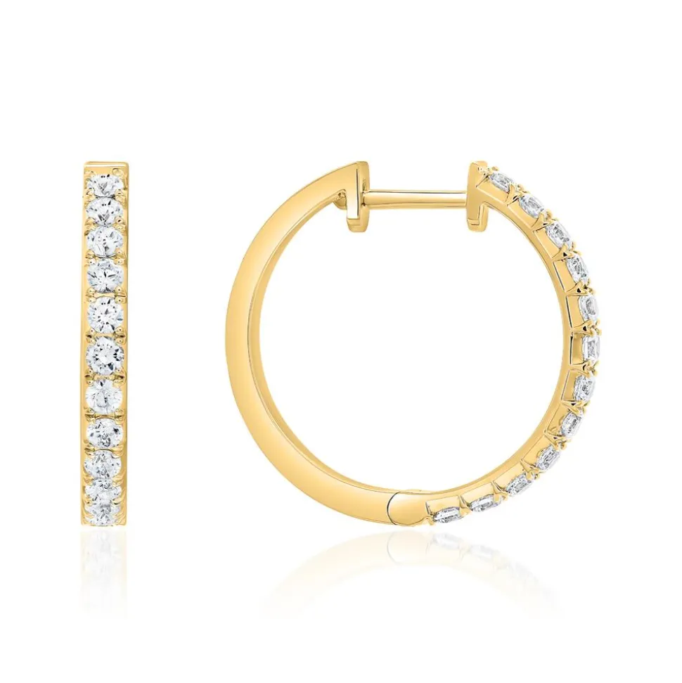 Damen Creolen aus Gelbgold mit Brillanten BDE0057-GSL