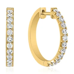 Damen Creolen aus Gelbgold mit Brillanten, Lab Grown BDE0057LG-GSL