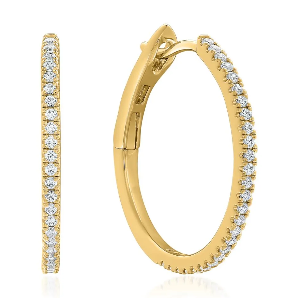 Damen Creolen aus Gold mit Lab Grown Diamanten BDE0085LG-GSL