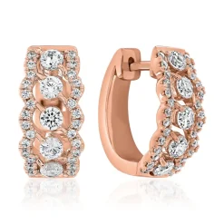 Damen Creolen aus Roségold mit Diamanten BDE0084-RSL