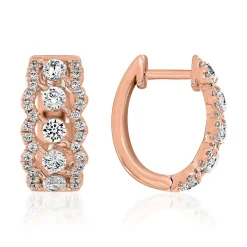 Damen Creolen aus Roségold mit Diamanten BDE0084-RSL