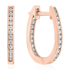 Damen Creolen aus Roségold mit Diamanten, Lab Grown BDE0048LG-RSL