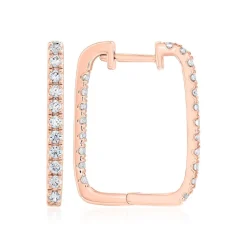 Damen Creolen aus Roségold mit Brillanten BDE0039-RSL