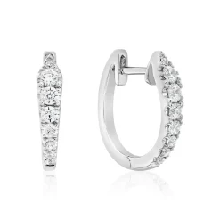 Damen Creolen aus Weißgold oder Platin mit Brillanten BDE0046-WSL