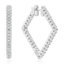 Damen Creolen aus Weißgold oder Platin mit Brillanten BDE0058-WSL