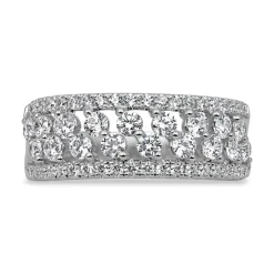 Damen Diamantring aus Weißgold oder Platin, gravierbar BDR0073-WSL