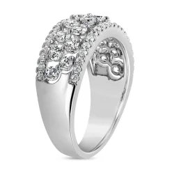 Damen Diamantring aus Weißgold oder Platin, gravierbar BDR0073-WSL