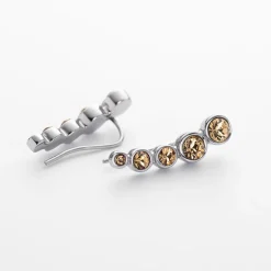 Damen Ear Climber aus Edelstahl mit Glassteinen PH003675