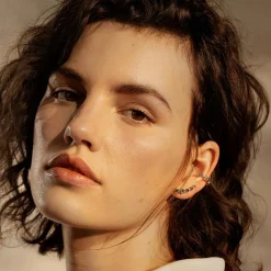 Damen Ear Climber aus Edelstahl mit Glassteinen PH003675