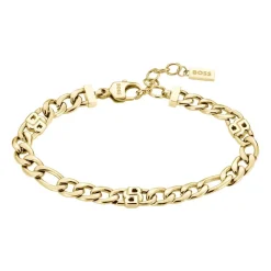 Damen Figaroarmband Double B aus Edelstahl, gold 1580635