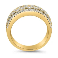 Damen Gravurring aus Gelbgold mit lab grown Brillanten BDR0076LG-GSL