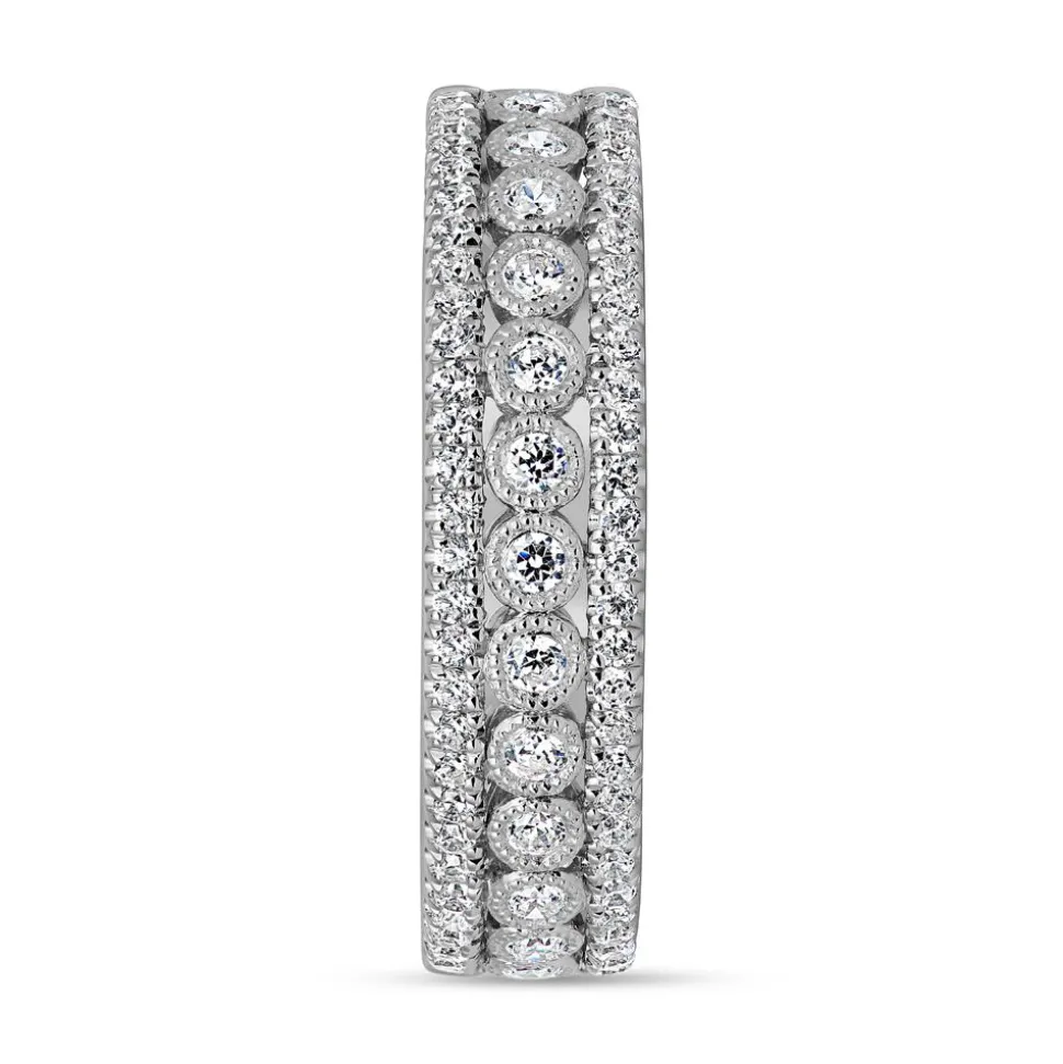 Damen Gravurring mit Brillanten, Weißgold oder Platin BDR0074-WSL