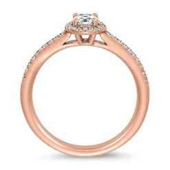Damen Halo-Ring mit Diamanten aus Roségold BDR0011-RSL