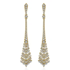 Damen Ohrschmuck aus Gelbgold mit Diamanten BDE0080-GSL