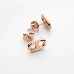 Damen Ohrstecker Anchor Chain aus Edelstahl, rosé PH004105