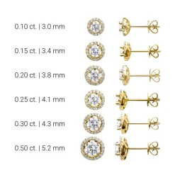 Damen Ohrstecker aus 585er Gold mit lab grown Diamant BDE0014LG-14KGSL