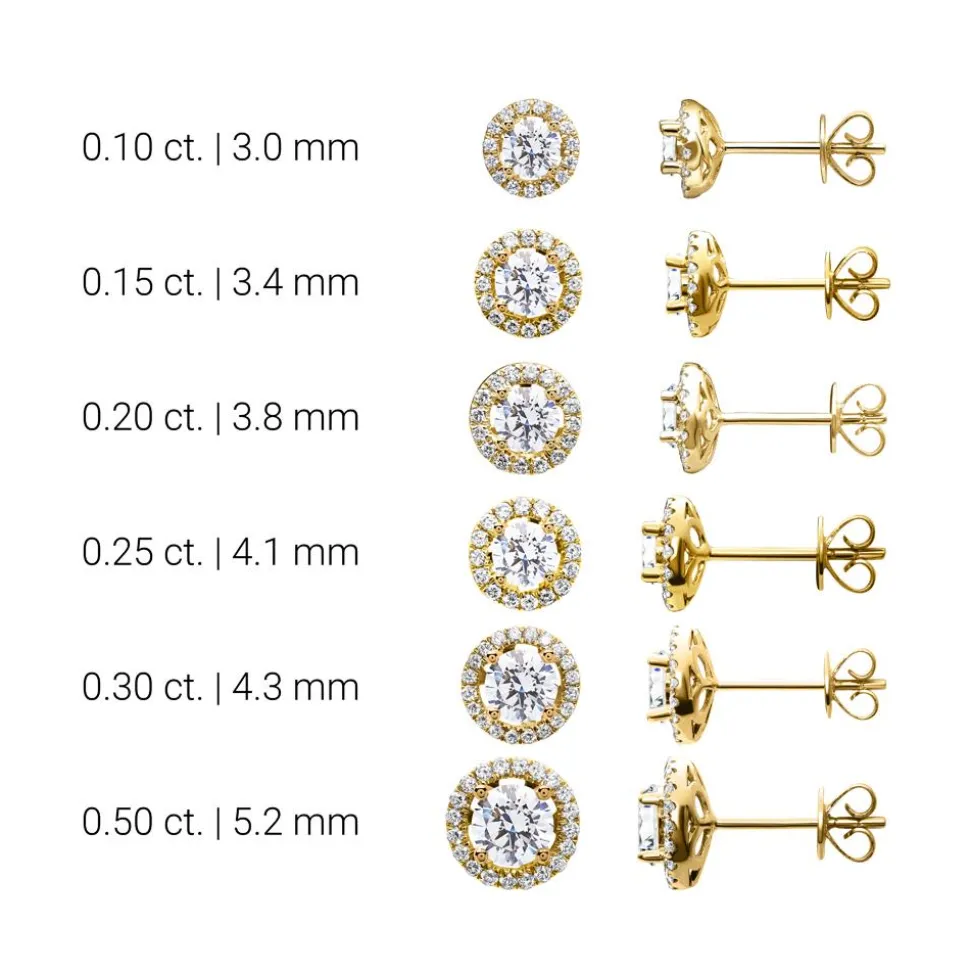 Damen Ohrstecker aus 585er Gold mit lab grown Diamant BDE0014LG-14KGSL