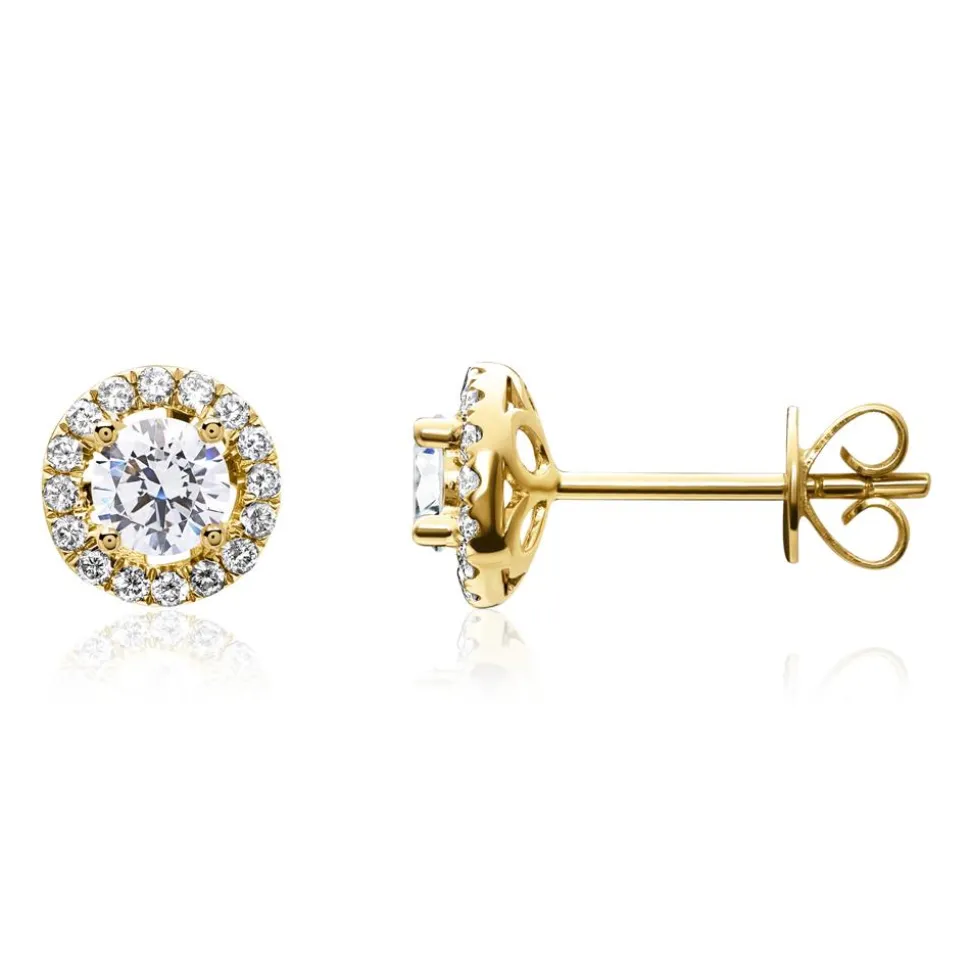 Damen Ohrstecker aus 585er Gold mit lab grown Diamant BDE0014LG-14KGSL